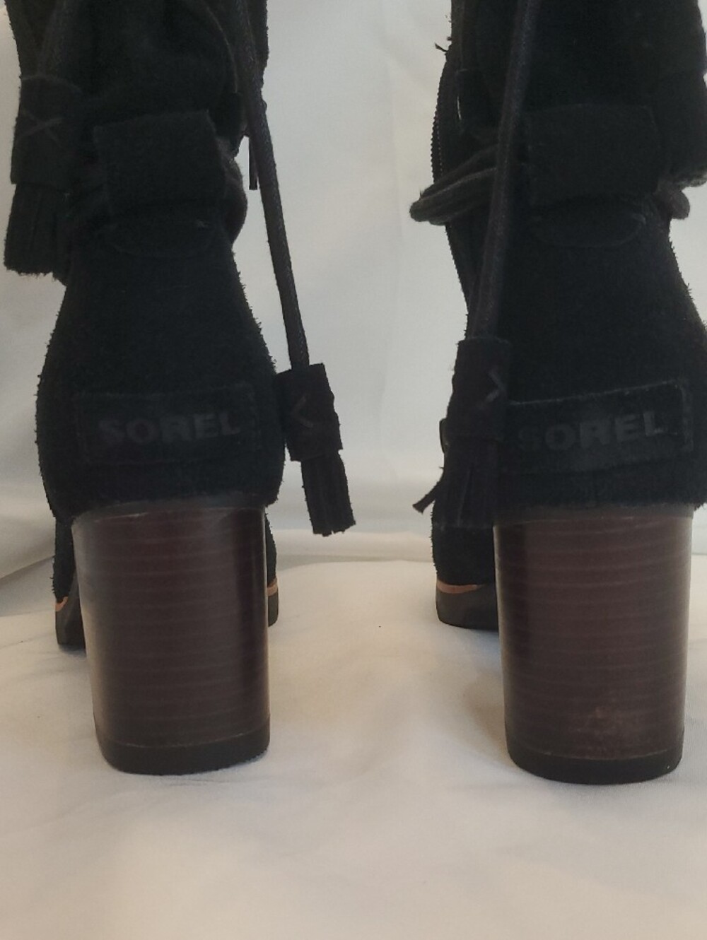 SOREL Farah Mid Calf Boots Black Suede Women's 7 - Picture 3 of 10